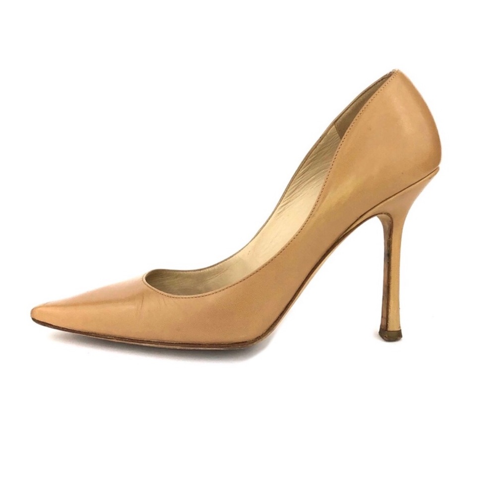 Jimmy Choo nude heels tan beige stilettos 37.5/7.5